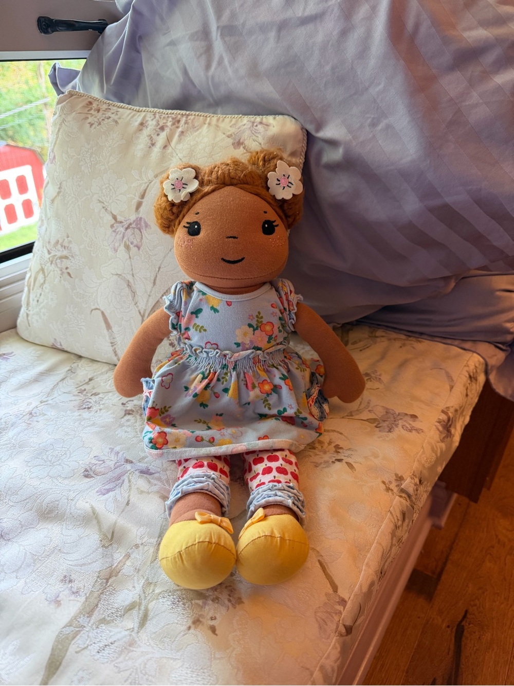 Matilda Jane Plush Floral Dress Rag Doll - Yellow Shoes, Multicolor Outfit
